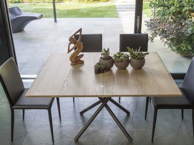 Tavolino trasformabile Lotus Altacom  rovere naturale aperto